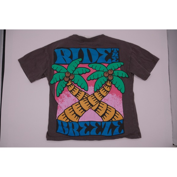 Zara Kids T Shirt Palm Tree Graphic Print Short Sleeve Gray Size 3 Years - Picture 3 of 3